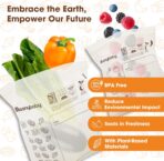 Moonybaby Compostable Snack Size Food Storage Bags (60 Count), Organic Food Storage Container with Food-Safe Zip Seal, Freezer and Leak Proof - Image 6