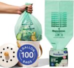 Repurpose 3 Gallon Compostable Small Bin Trash Bags, 100 Bags, BPI Certified, Leak-Proof, FDA Approved, Recyclable Packaging - Image 2