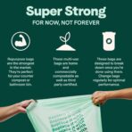 Repurpose 3 Gallon Compostable Small Bin Trash Bags, 100 Bags, BPI Certified, Leak-Proof, FDA Approved, Recyclable Packaging - Image 6