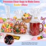 Bonison 100 Pcs Cellophane Treat Bags - 6x10 Inch Clear Cookie Flat Bags Plastic Candy Goodie Bag With Twist Ties, No Gusset for Cookies, Candy, Snacks, Party Favors - Image 6