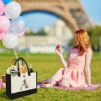 Initial Canvas Tote Bag, Personalized Birthday Gifts for Women Mom Friends Teachers, Monogrammed Tote Bags Suitable for Mother's Day Wedding Beach (Letter A) - Image 6