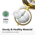 Small Pill Case Pill Box with Mirror Retro 3 Compartment Pill Holder for Purse or Pocket Bronze Portable Medicine Vitamin Container Fish Oil and Supplement Storage BPA-Free(Purple Butterfly) - Image 6