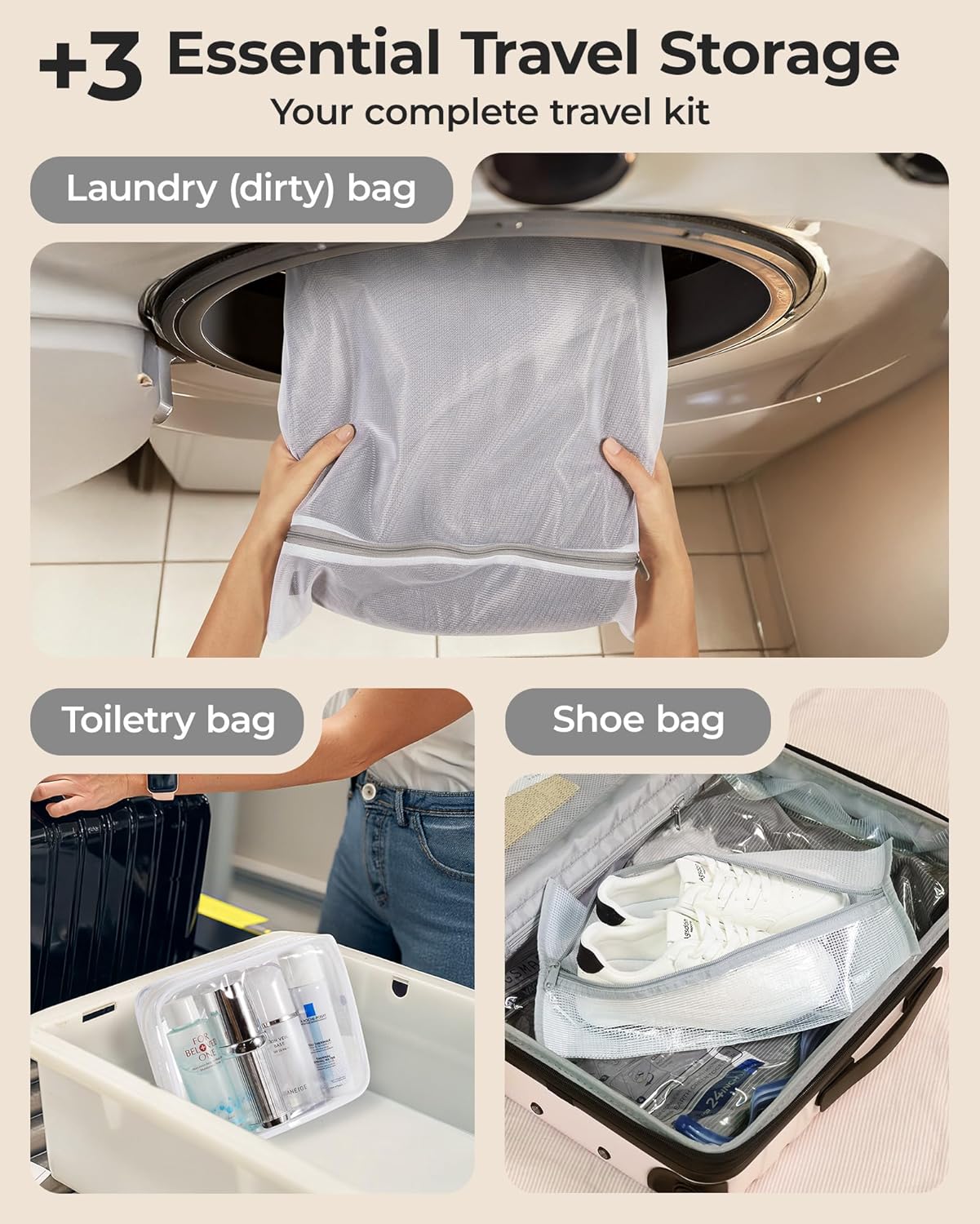 BAGSMART Vacuum Storage Bags for Travel with Rechargeable Air Pump, Portable Space Saver Bags for Travel & Home, Vacuum Compression Seal Bag for Clothing, Blanket, 18 Pack Multicolor - Image 5