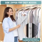 Clear Garment Bag for Hanging Clothes 10” Gusseted, 50” Suit Bags for Open Closet Storage Plastic Clothes Cover for Coat, Dress, Shirts, Fur, Jacket, Wardrobe Protectors, 4 Pack - Image 4