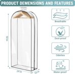 Clear Garment Bag for Hanging Clothes 10” Gusseted, 50” Suit Bags for Open Closet Storage Plastic Clothes Cover for Coat, Dress, Shirts, Fur, Jacket, Wardrobe Protectors, 4 Pack - Image 5