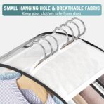 Clear Garment Bag for Hanging Clothes 10” Gusseted, 50” Suit Bags for Open Closet Storage Plastic Clothes Cover for Coat, Dress, Shirts, Fur, Jacket, Wardrobe Protectors, 4 Pack - Image 6