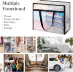 Lifewit 6 Pack Clear Blanket Storage Bags, Foldable Plastic Clothes Organizer with Zipper, Closet Organization Containers and Moving Bag for Comforter, Bedding, Duvet, 40L - Image 8