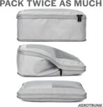 Aerotrunk Compression Packing Cubes for Travel - Luggage Organizer Bags - Double Zipper Packing Cubes for Suitcases (4-Pack, Light Grey) - Image 3