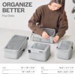 Aerotrunk Compression Packing Cubes for Travel - Luggage Organizer Bags - Double Zipper Packing Cubes for Suitcases (4-Pack, Light Grey) - Image 4