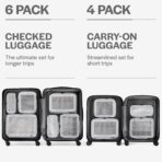 Aerotrunk Compression Packing Cubes for Travel - Luggage Organizer Bags - Double Zipper Packing Cubes for Suitcases (4-Pack, Light Grey) - Image 5