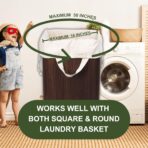 Canvas Laundry Bags - Extra Large, Heavy Duty, 100% Cotton Laundry Bag with Straps, Handles, and Drawstring - College Dorm Laundry Bag in XL Size - Washable, Foldable Laundry Basket Liner (2 Pack) - Image 5