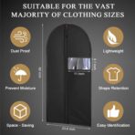 62-Inch Garment Bags Covers,Hanging Clothes Bag, Suit Cover Bags with Clear Window for Hanging Closet Clothes Storage and Travel (Black) - Image 3