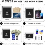 4 Pack Fireproof Document Bags, Waterproof Document Pouch Holder with Zipper, Fire Proof Money Bag for Cash, Fireproof Envelope Fire Safe Bag, Fire Resistant Storage for Legal/A4 Size (Black) - Image 3