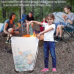 Garden Trash Bag Holder - Outdoor Leaf Bag Support Stand Multi-Use Metal Garbage Bag Holder Frame Holds 30-45 Gallons Bag for Leaves, Camping, Yard Weeding, Lawn Party - Image 7