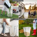Garden Trash Bag Holder - Outdoor Leaf Bag Support Stand Multi-Use Metal Garbage Bag Holder Frame Holds 30-45 Gallons Bag for Leaves, Camping, Yard Weeding, Lawn Party - Image 8
