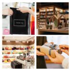 MelonArt Thank You Bags for Small Business, 200pcs Black Plastic Retail Bags Merchandise Bags with Handles Bulk Large Reusable Shopping Boutique Bags 8x12 and 12x15 for Stores Clothes Supplies(Black) - Image 7