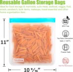 Reusable Gallon Food Storage Bags - 10 Pack Extra Thick Reusable Gallon Freezer Bags Leakproof Plastic Free Lunch Bag - Image 4