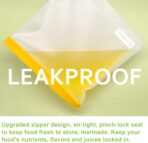 Reusable Gallon Food Storage Bags - 10 Pack Extra Thick Reusable Gallon Freezer Bags Leakproof Plastic Free Lunch Bag - Image 5