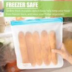 Reusable Gallon Food Storage Bags - 10 Pack Extra Thick Reusable Gallon Freezer Bags Leakproof Plastic Free Lunch Bag - Image 6