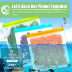 Reusable Gallon Food Storage Bags - 10 Pack Extra Thick Reusable Gallon Freezer Bags Leakproof Plastic Free Lunch Bag - Image 8