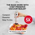 Chef Preserve Reusable Vacuum Sealer Bags for Food – 30 BPA-Free Food Storage Bags, Freezer, Microwave – Odor-Resistant, Leak-Proof – Compatible with Chef Preserve Vacuum Sealers - Image 5