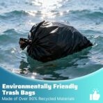 30-35 Gallon Trash Bags 100 Count, 21 Micron HDPE, Durable & Tear-Resistant Trash Can Liners, Suitable for 30-35 Gallon Trash Can, Garbage Bags for Packing Leaves, Kitchen Waste & Household Waste - Image 5