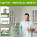 C Crystal Lemon 50 Count Biodegradable Kitchen Food Waste Bags - 6 Gallon Scraps Bags - Heavy Duty Compostable Waste Bags for Kitchen - Unscented Trash Bags 6 Gallon for Yard, Food - Image 3