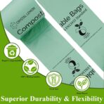 C Crystal Lemon 50 Count Biodegradable Kitchen Food Waste Bags - 6 Gallon Scraps Bags - Heavy Duty Compostable Waste Bags for Kitchen - Unscented Trash Bags 6 Gallon for Yard, Food - Image 4