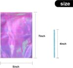 Shappy 120 Pcs Iridescent Cellophane Bags Small Holographic Treat Bag with Twist Ties Easter Day Iridescent Gift Wrap for Wedding Birthday Baby Shower Party Favors(5 x 7 Inch) - Image 3