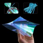 Shappy 120 Pcs Iridescent Cellophane Bags Small Holographic Treat Bag with Twist Ties Easter Day Iridescent Gift Wrap for Wedding Birthday Baby Shower Party Favors(5 x 7 Inch) - Image 4