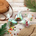Shappy 120 Pcs Iridescent Cellophane Bags Small Holographic Treat Bag with Twist Ties Easter Day Iridescent Gift Wrap for Wedding Birthday Baby Shower Party Favors(5 x 7 Inch) - Image 5