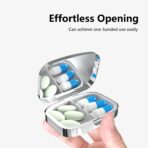Pill Box-2 Compartment Small Pill Case Portable for Pocket & Purse Single Pill Carrier Pill Container to Hold Vitamins Medication Fish Oil and Supplements BPA-Free(Hummingbird) - Image 3