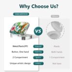 Pill Box-2 Compartment Small Pill Case Portable for Pocket & Purse Single Pill Carrier Pill Container to Hold Vitamins Medication Fish Oil and Supplements BPA-Free(Hummingbird) - Image 5