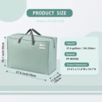 VENO 4 Pack Heavy Duty Moving Bags, Storage Bags, Packing Supplies, Top Zipper, Storage Totes for Camping, Clothes, Bedding, Comforters, Pillows (27 Gallon Light Green, 4 Pack) - Image 4