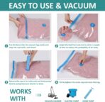 6 Pack Vacuum Storage Bags with Hand Pump, 80% Space Saver Vacuum Seal Storage Bags for Clothing, Travel Lugggage, Blankets, Comforters - Image 6