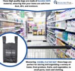 ASSUREPAK Easy Open - 100 Bags - Black Printed HDPE T-Shirt Bags - 1/6 BBL 11.5"X6"X21" - 13 microns - Black - Thank You Shopping Bags for Retail, Takeout, Restaurant Supplies – 208015STY-EO - Image 6