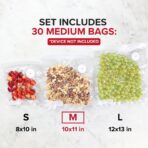 Chef Preserve Reusable Vacuum Sealer Bags for Food – 30 BPA-Free Medium (10 x 11 in) Food Storage Bags, Freezer, Microwave – Odor-Resistant, Leak-Proof – Compatible with Chef Preserve Vacuum Sealers - Image 3