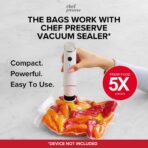 Chef Preserve Reusable Vacuum Sealer Bags for Food – 30 BPA-Free Medium (10 x 11 in) Food Storage Bags, Freezer, Microwave – Odor-Resistant, Leak-Proof – Compatible with Chef Preserve Vacuum Sealers - Image 5