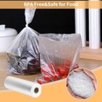 Food Storage Bags, 12'' x 20'' Plastic Produce Bag, Clear Plastic Bag for Food, Fruit, Vegetable, Refrigerator Storage, Kitchen,350 Bags/Roll (1 Rolls) - Image 4