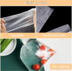 Food Storage Bags, 12'' x 20'' Plastic Produce Bag, Clear Plastic Bag for Food, Fruit, Vegetable, Refrigerator Storage, Kitchen,350 Bags/Roll (1 Rolls) - Image 5