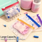 Extra Large Weekly Pill Organizer Set, Reusable Pill Bags with 14 Coded Pouches for Home and Travel, 7 Day with AM PM Large Storage Portable Medicine Pill Case for Fish Oils, Vitamins - Image 3