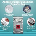 APQ Pack of 1000 Specimen Transfer Bags 6 x 10 1/4. Opaque Seal Top Bags 6 x 10.25 Printed Biohazard 2 mil. Adhesive Closure. Polyethylene Bags for Health Needs. Great for Infirmaries. - Image 6