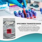 APQ Pack of 1000 Specimen Transfer Bags 6 x 10 1/4. Opaque Seal Top Bags 6 x 10.25 Printed Biohazard 2 mil. Adhesive Closure. Polyethylene Bags for Health Needs. Great for Infirmaries. - Image 7