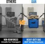 TAILI Extra Large Moving Bags, 4 Pack Blue Heavy Duty Totes For Storage with Visible Window, Wrap Around Handles, Storage Bags for Space Saving, Alternative to Moving Boxes - Image 3