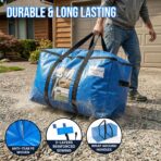 TAILI Extra Large Moving Bags, 4 Pack Blue Heavy Duty Totes For Storage with Visible Window, Wrap Around Handles, Storage Bags for Space Saving, Alternative to Moving Boxes - Image 4