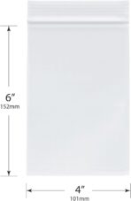 Plymor 4" x 6" (Pack of 200), 4 Mil Heavy Duty Zipper Reclosable Plastic Bags - Image 3