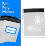 Reli. (125 Pcs) Poly Mailers 19x24", White | Large Shipping Bags for Small Business | Mailing Bag for Shipping | Packaging for Clothing | Non-Padded Envelopes/Polybags, Self Sealing - Image 3