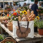 Cute Bear Canvas Tote Bag for Women, Aesthetic Reusable Grocery Bag with Zipper Closure and Inner Pocket, Durable Cotton Shoulder Bag for Shopping Travel Beach - Image 4