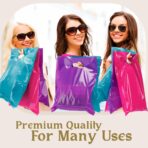 Janlaugh 300 Pcs Merchandise Bags with Die Cut Handle, 1.5 Mil 9 x 12 Inch Thick, Retail Bags, Plastic, for Shopping, Gift, Store, Customers, Boutique, Small Business(Pink Purple Teal) - Image 6