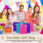 Janlaugh 300 Pcs Merchandise Bags with Die Cut Handle, 1.5 Mil 9 x 12 Inch Thick, Retail Bags, Plastic, for Shopping, Gift, Store, Customers, Boutique, Small Business(Pink Purple Teal) - Image 7